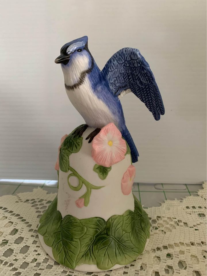 Avon Blue Jay with Morning Glory Bell 6”