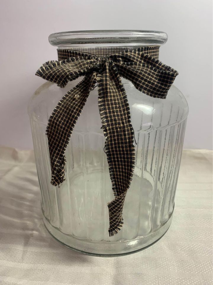 Glass jar with bow