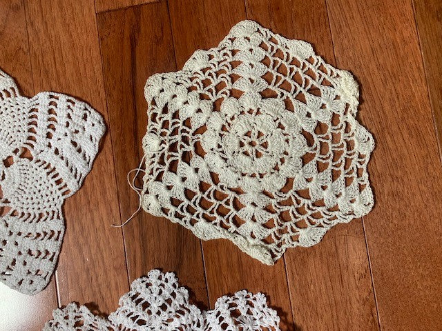 Vintage crocheted doilies set of 3 #22m