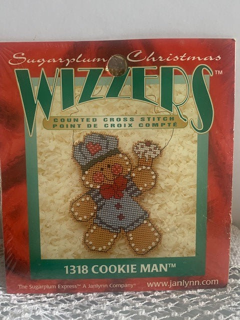 Wizzers Cookie Man Cross Stitch Kit 1318 by Janlynn - NIP