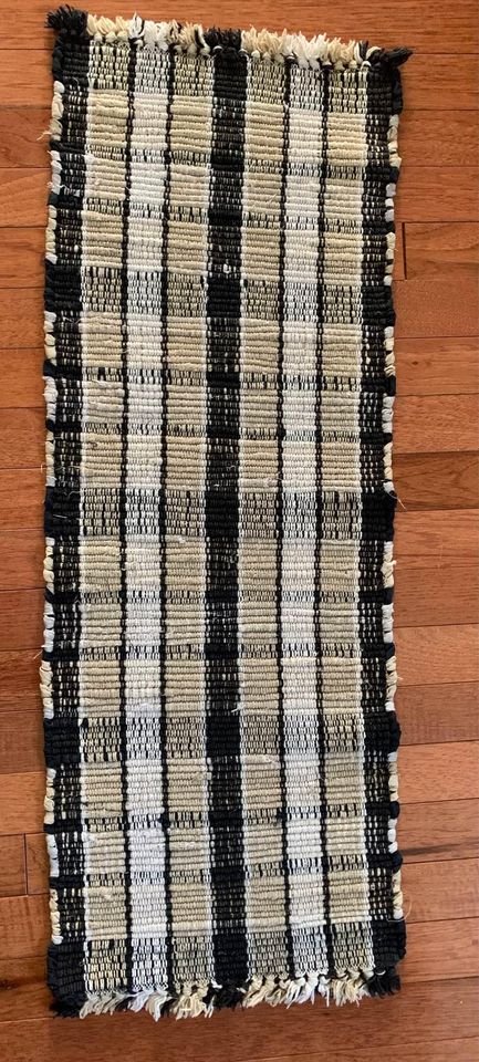 Black & Tan Woven Table Runner 13” X 36”