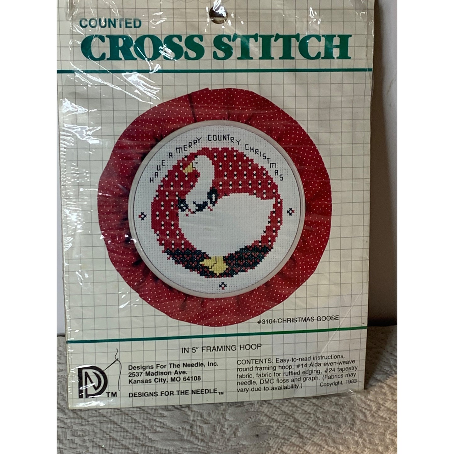 Designs for the Needle Christmas Goose counted cross stitch kit