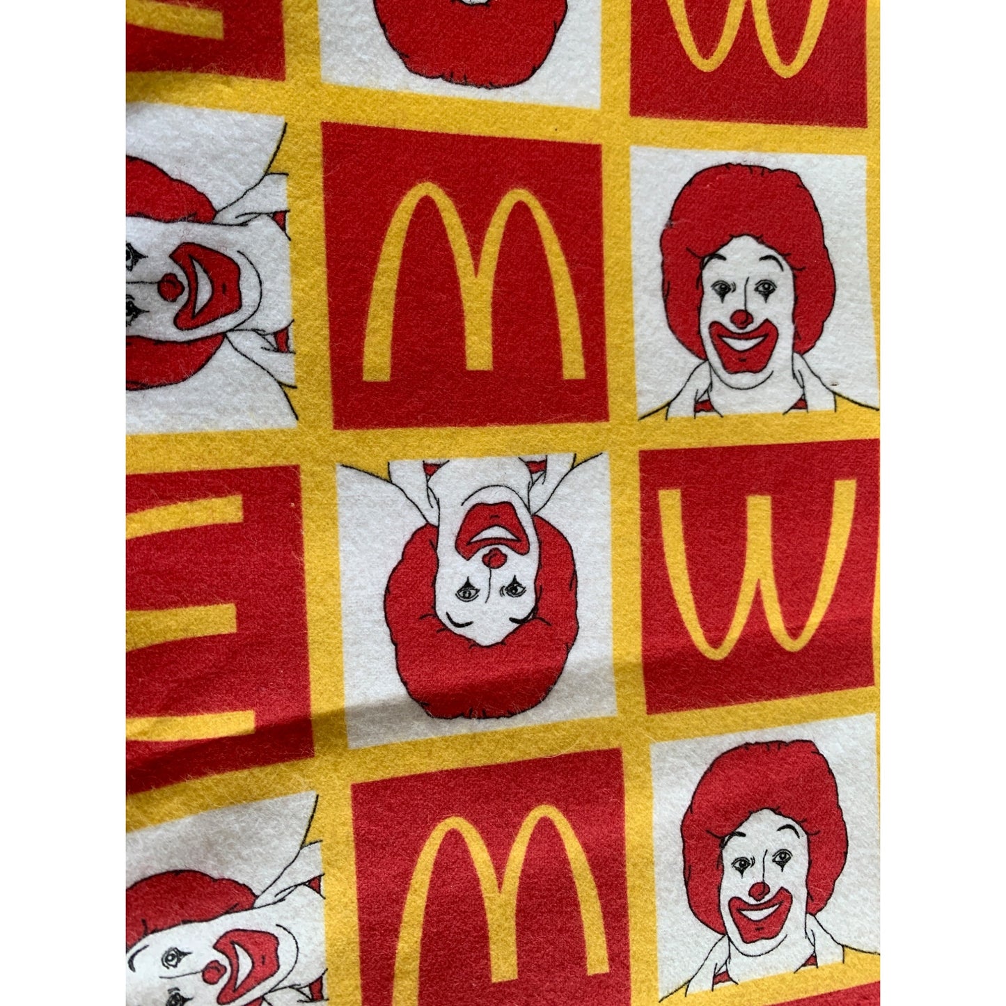 Vintage Ronald McDonalds with golden arches Spectrix flannel fabric 1 yard