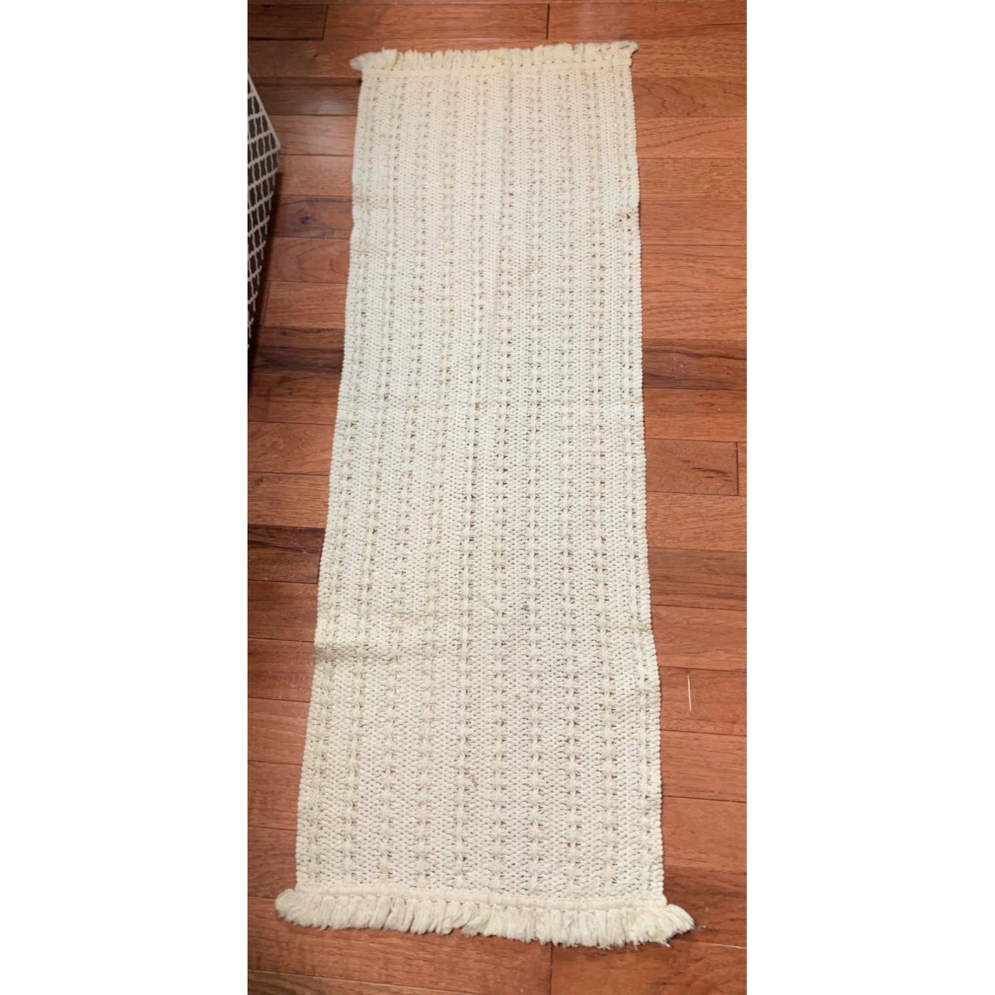 Handmade Beige Crochet Table Runner 35"x10"