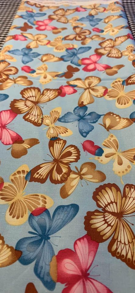 Hoffman California Screen print Butterflies Fabric 1yd and 30 inch long