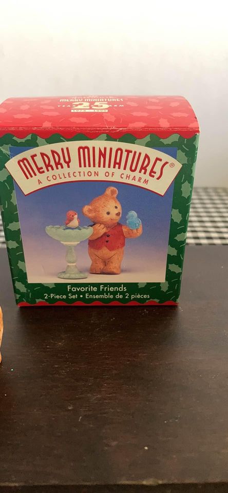 Hallmark Favorite Friends Bear Merry Miniature with Box