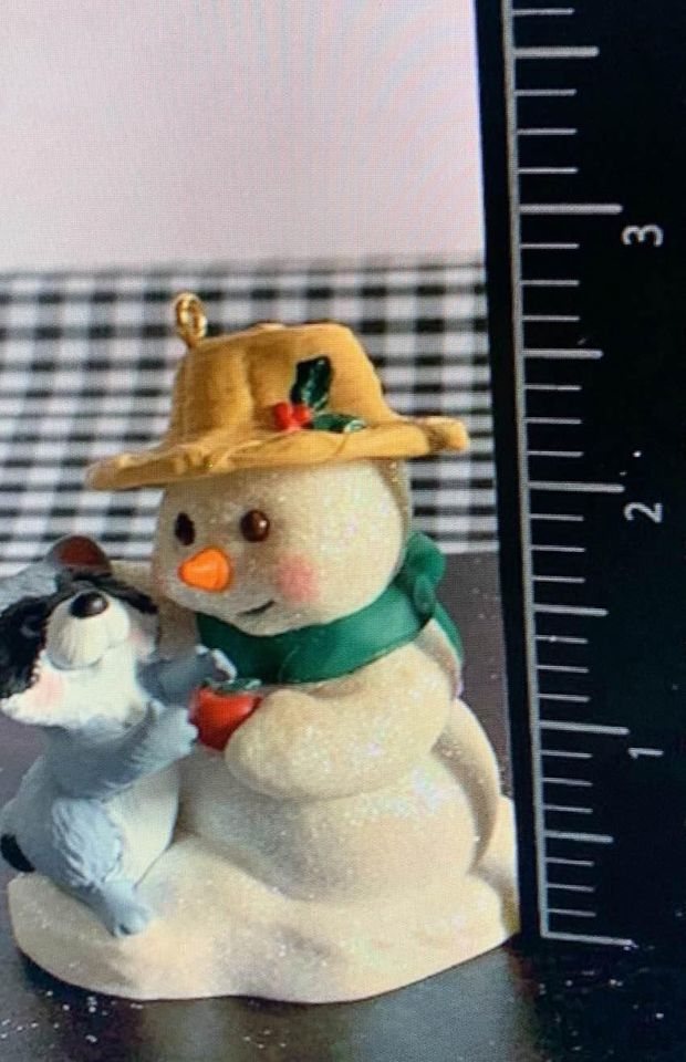 Hallmark Snow Buddies Snowman Racoon Ornament 2001