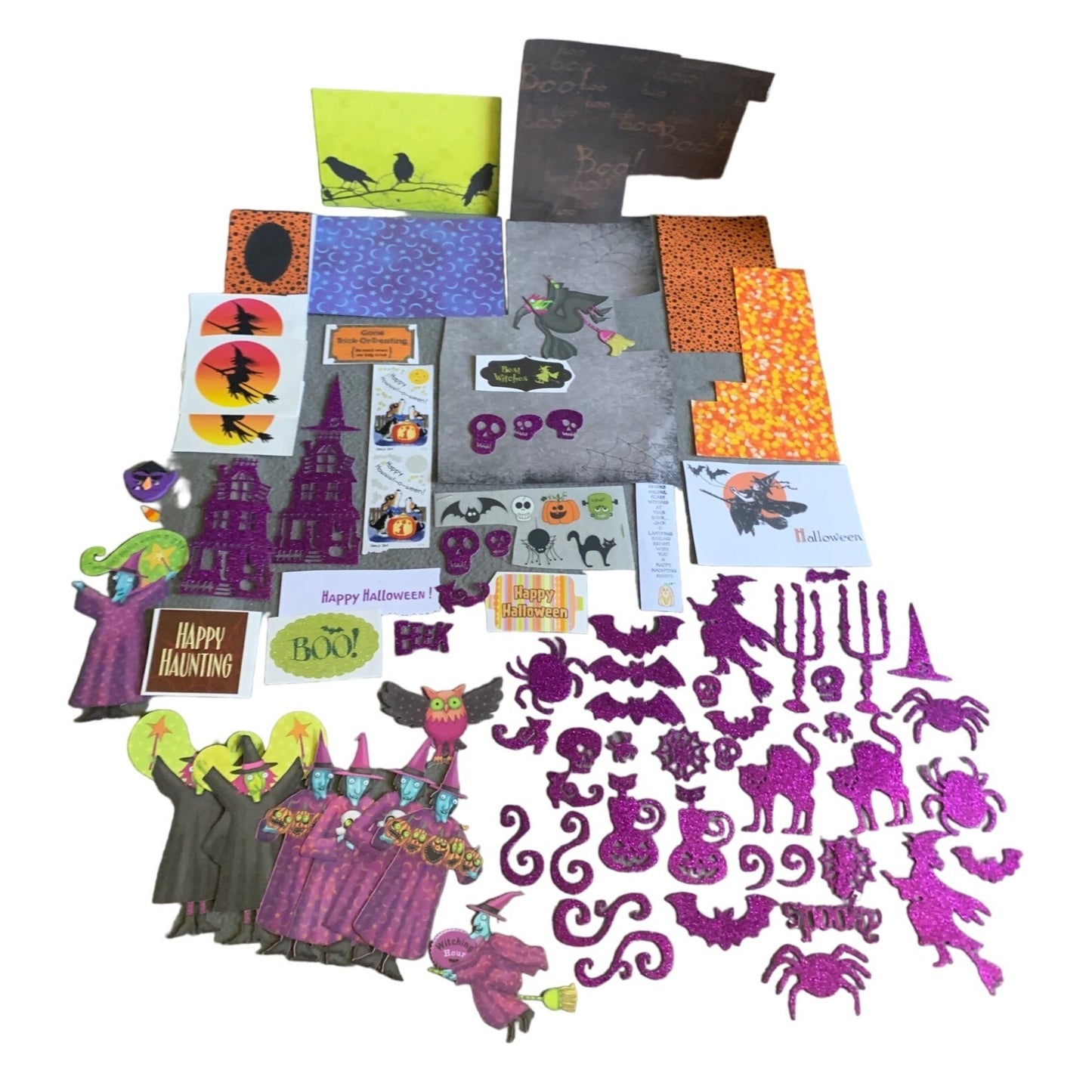 Deluxe Halloween Craft Kit With Glitter Stickers Paper Cutouts & Cards