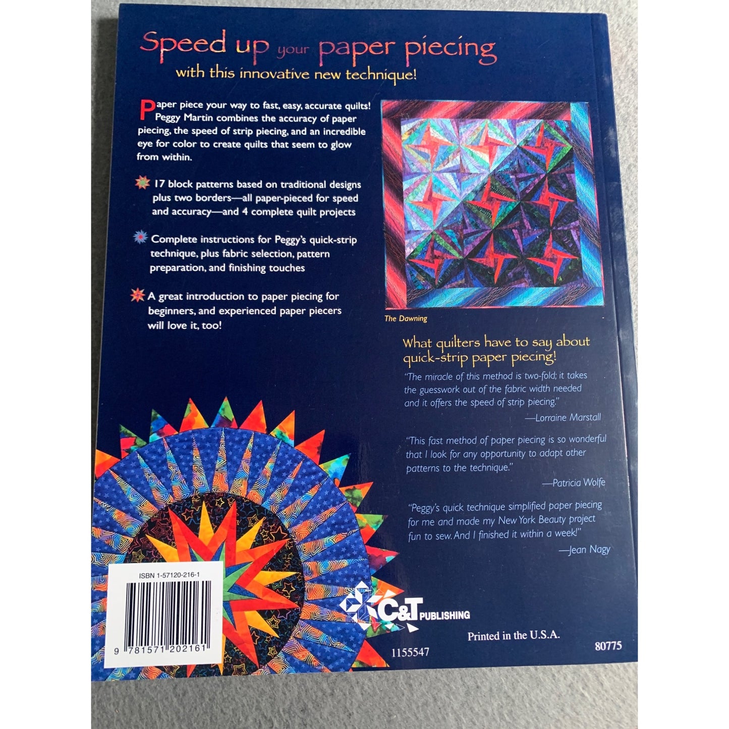 Quick-Strip Paper Piecing Book by Peggy Martin for Blocks Borders & Quilts