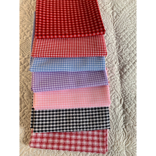 Quilt Gingham & Plaid Cotton Fabric Fat Quarters Bundle #417