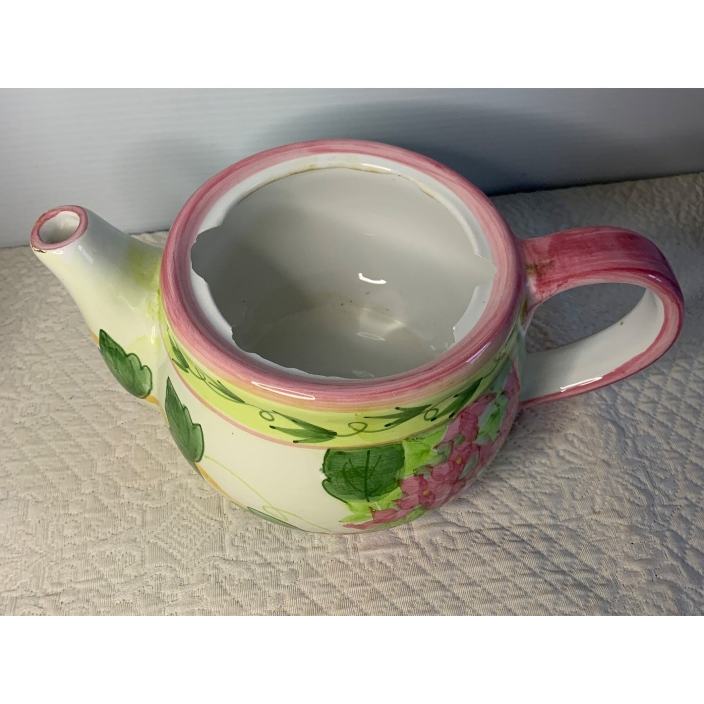 Pink Hydrangea flower teapot