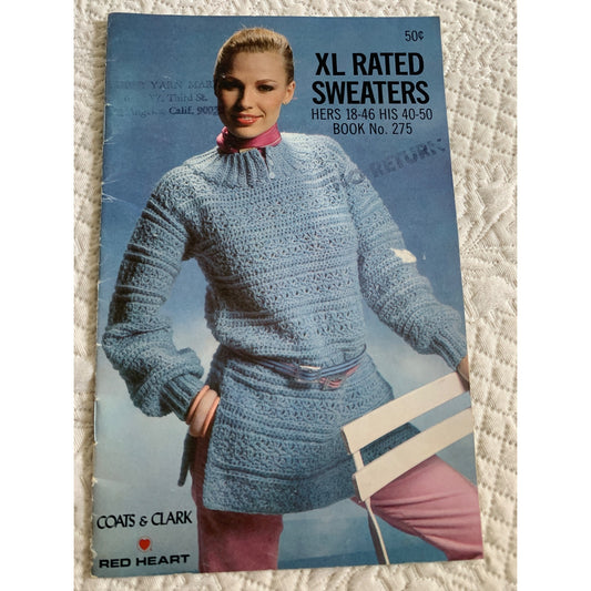 Coats & Clark's XL Rated Knitting & Crochet Design Pattern Book No 275