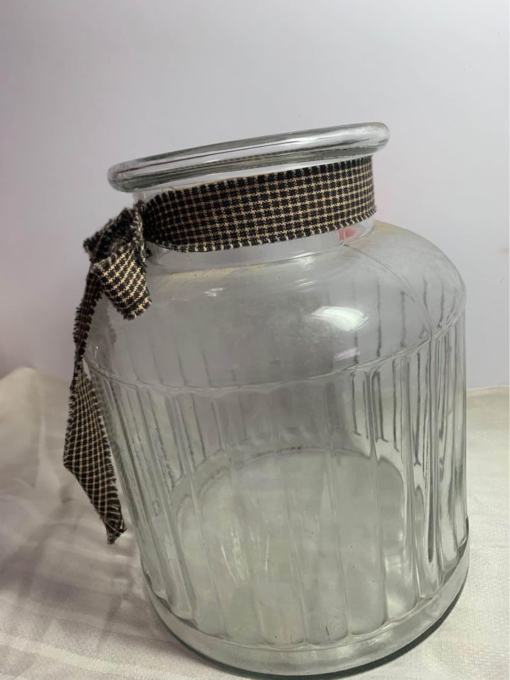 Glass jar with bow