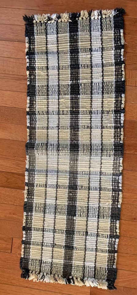 Black & Tan Woven Table Runner 13” X 36”