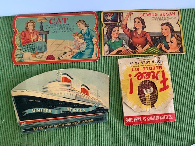 Vintage Sewing Needle Books Lotta Cola Cat United States Set Of 4