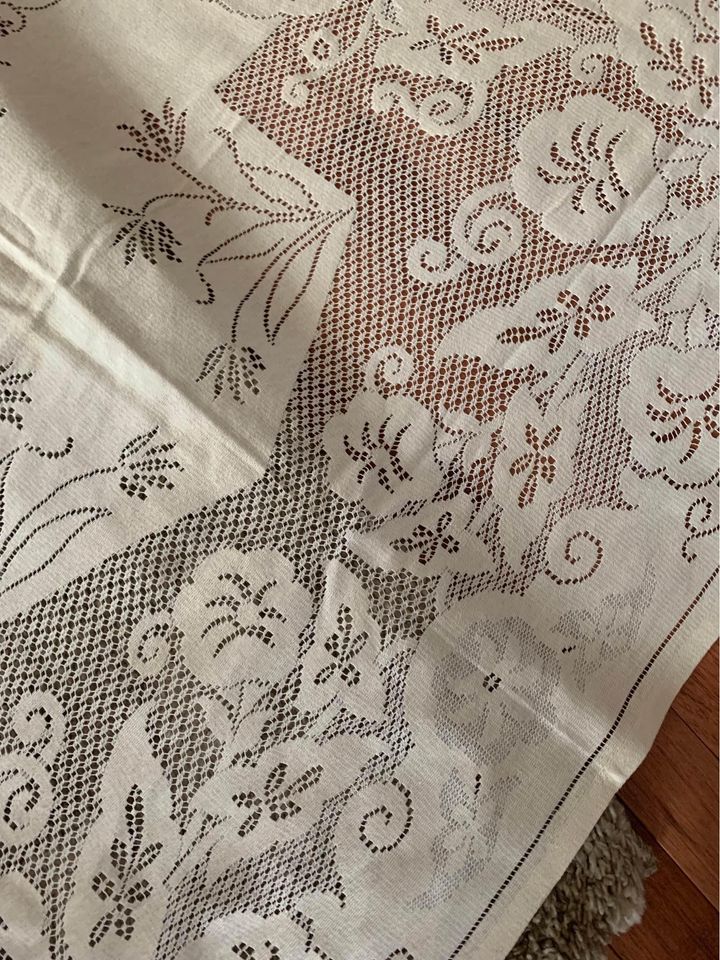 Lace tablecloth 63” x 76”