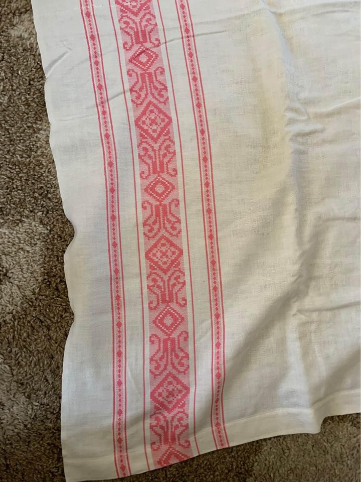 Vintage Pink Tablecloth 54” x 98”