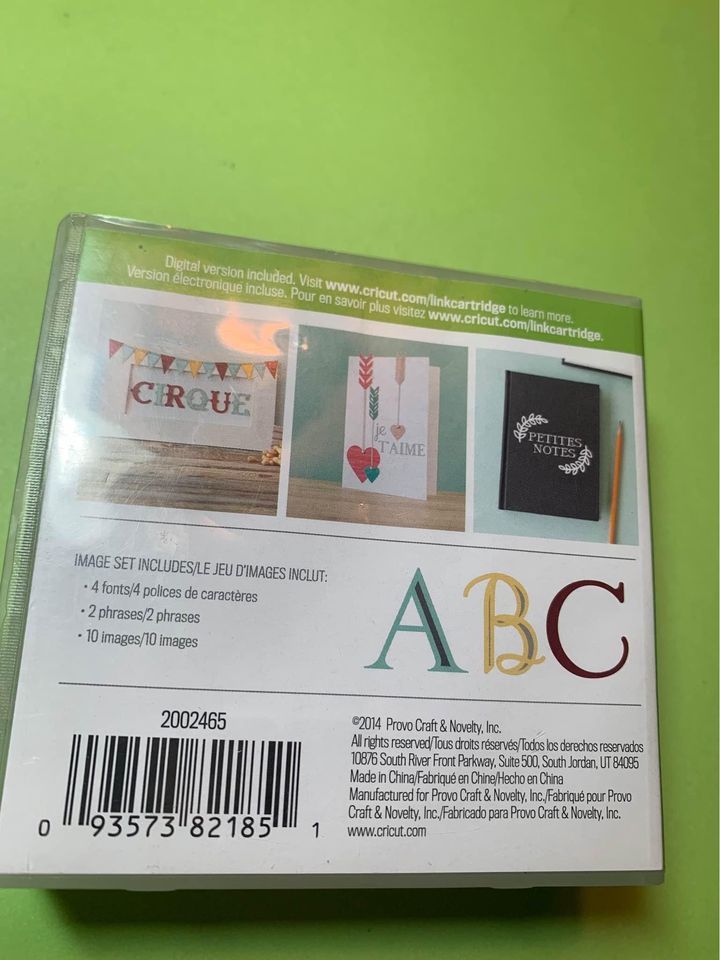 Cricut Soirée Lettering Cartridge and Booklet set with box