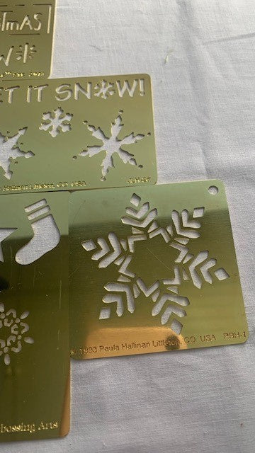 Let it Snow Christmas stencil embossing set