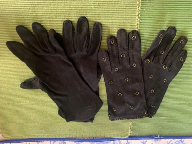 Vintage Black Gloves set of 2