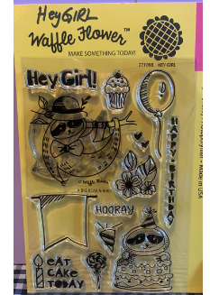 Hey girl clear stamps with coordinating metal dies set