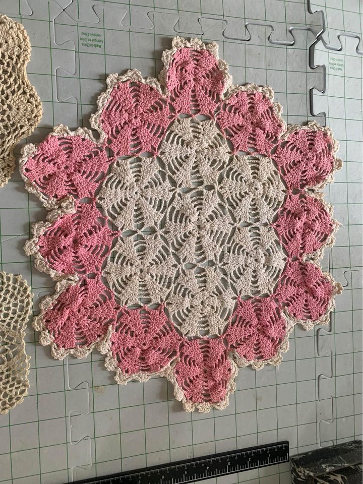 Vintage Crocheted Doily Set of 3 #7h