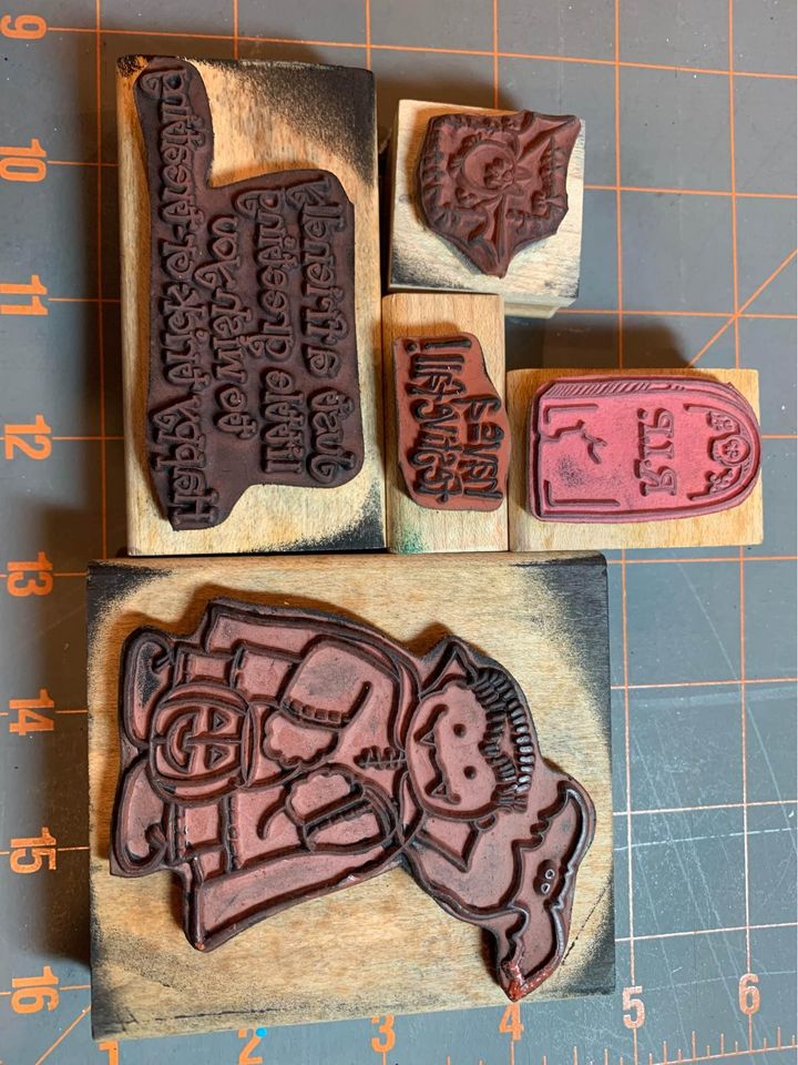 Trick or treating rubber stamp set #1