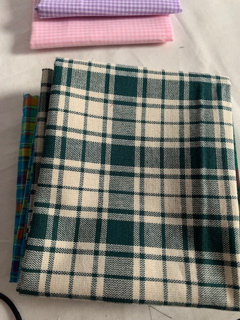 Quilt Cotton Gingham & Plaid Fat Quarter Fabric set #385