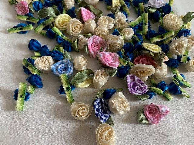 162 Ribbon Roses & flowers for scrapbooking & sewing set #10