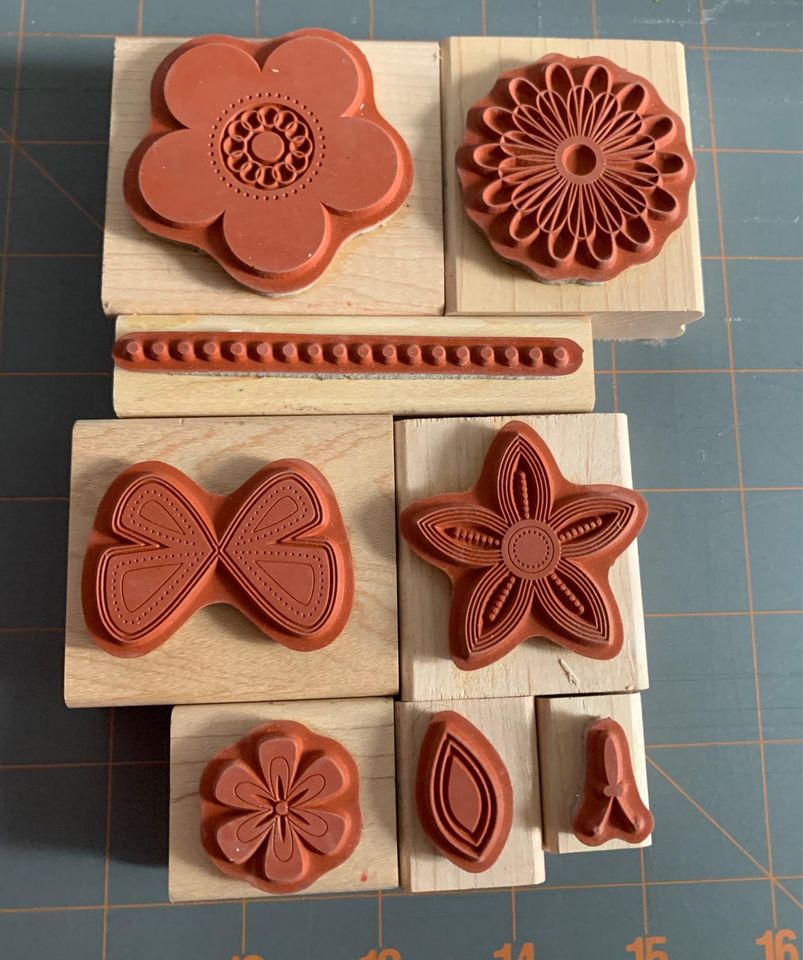 Stampin up punched posies rubber stamp set