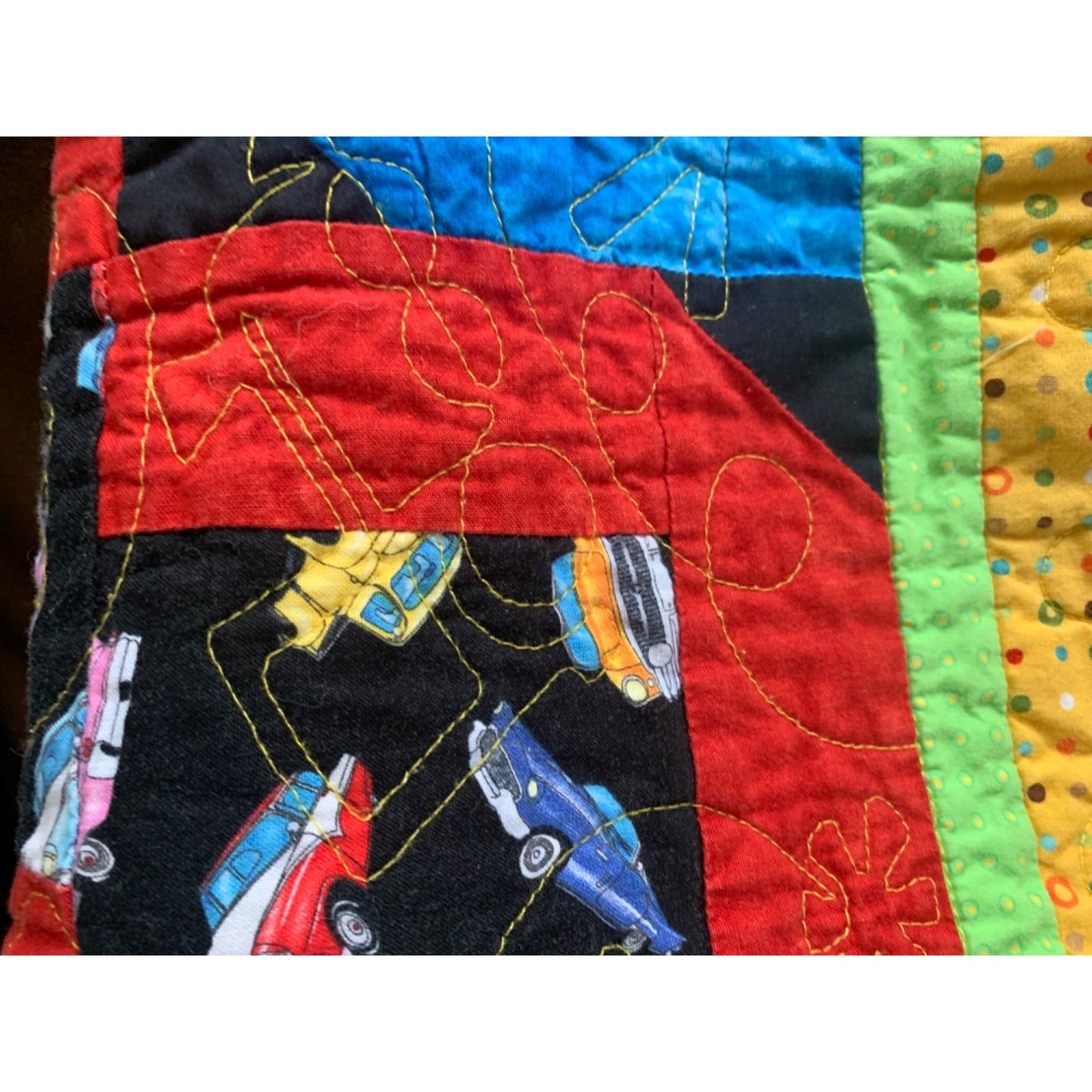 Handmade Wiggles and Worms Quilt Bedspread 39x50