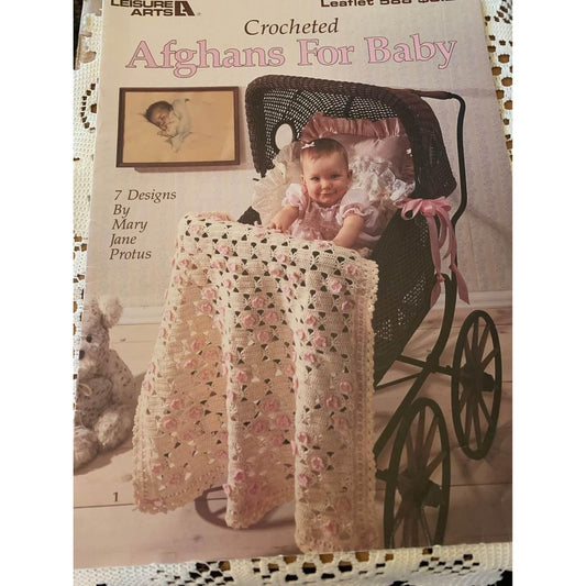 Leisure Arts Crocheted Afghans for Baby Talk Leaflet 4 Book