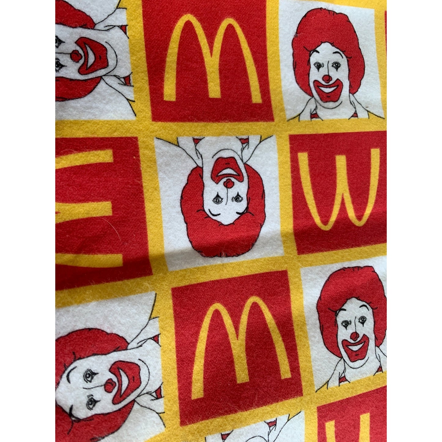 Vintage Ronald McDonalds with golden arches Spectrix flannel fabric 1 yard