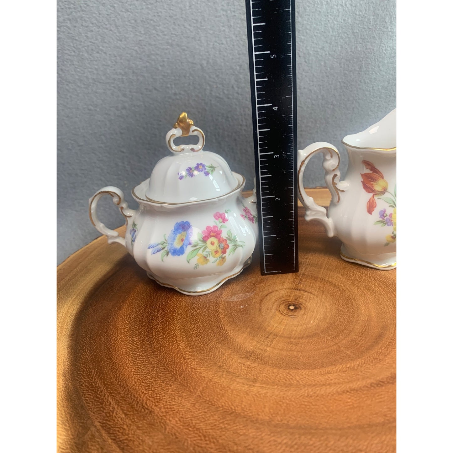 Vintage Bavaria Germany Floral Porcelain Creamer & Sugar Set