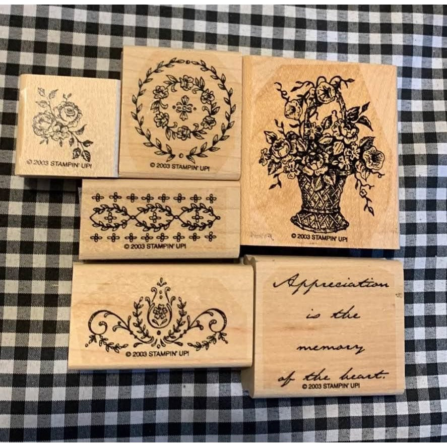 Stampin Up Memory Of The Heart Rubber Stamp Set