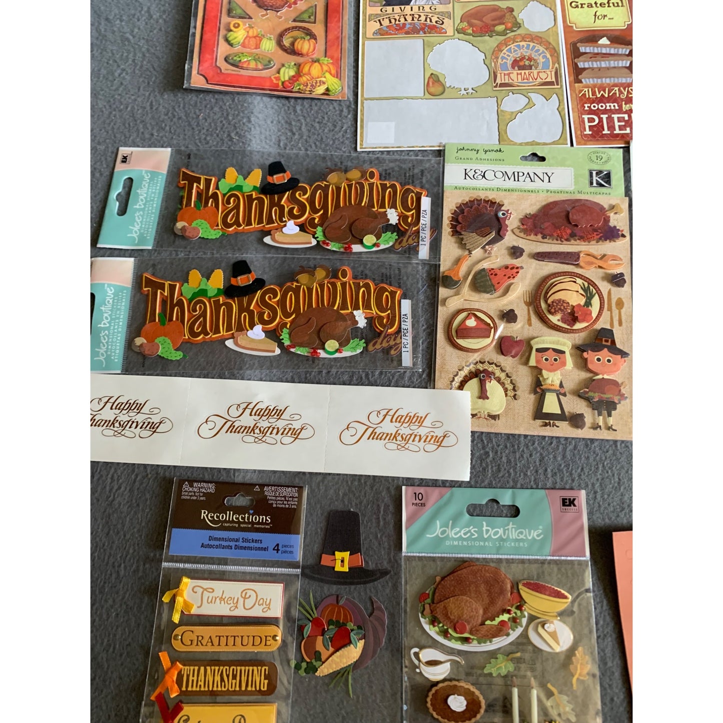 Thanksgiving & Autumn-Themed Scrapbooking Sticker Bundle