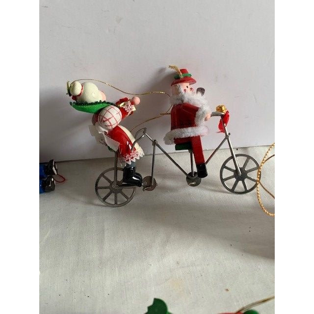 Vintage Christmas wood ornaments set