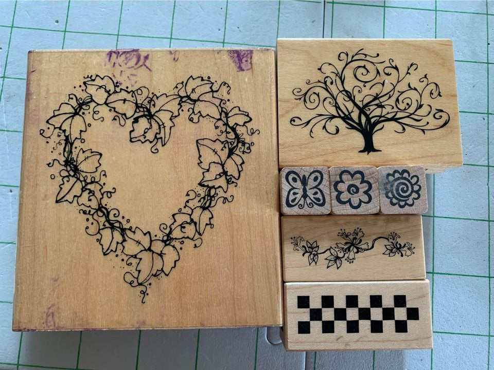 Vine Heart rubber stamp set #35