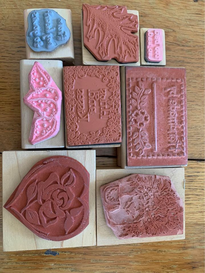 Heart and flower rubber stamp set #15