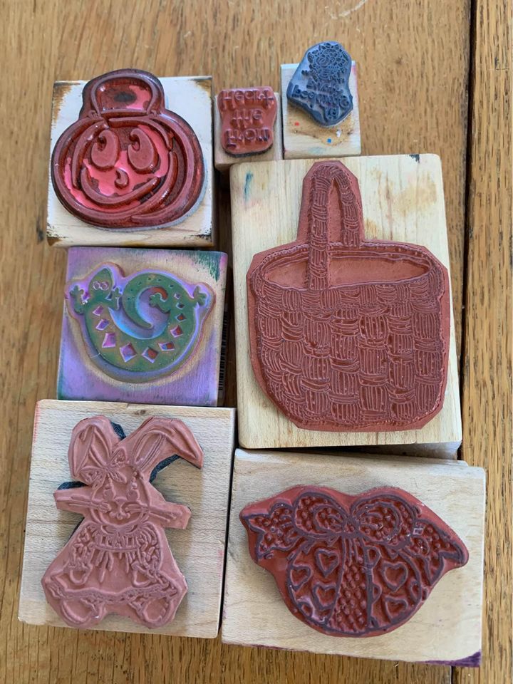 Bunny basket rubber stamp set #14