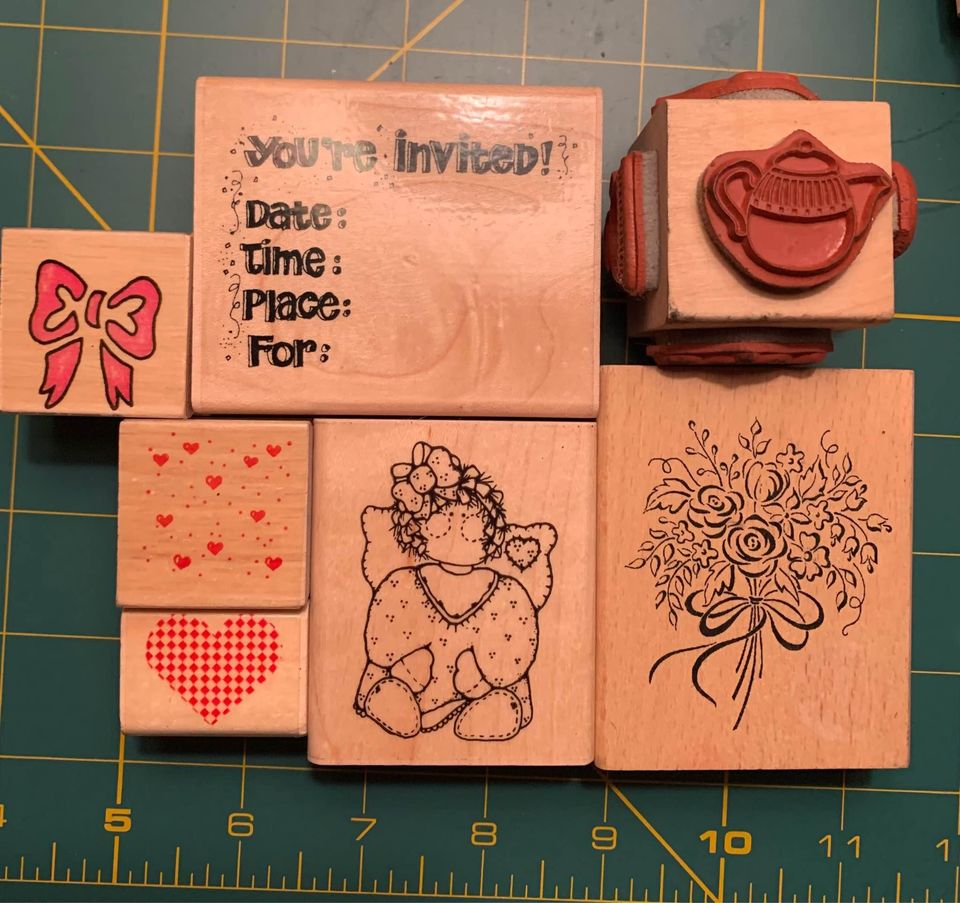 Tea Party Rubber Stamp Set #25