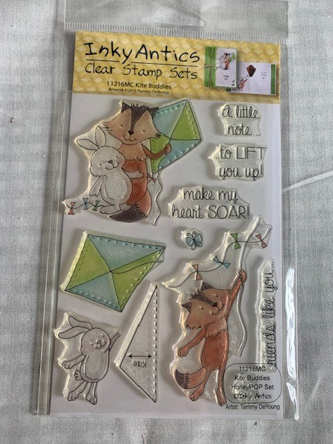 Inky Antics Honey Pop Kite Buddies clear stamp - New