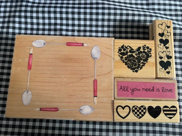 Spoon recipe card rubber stamp set #38