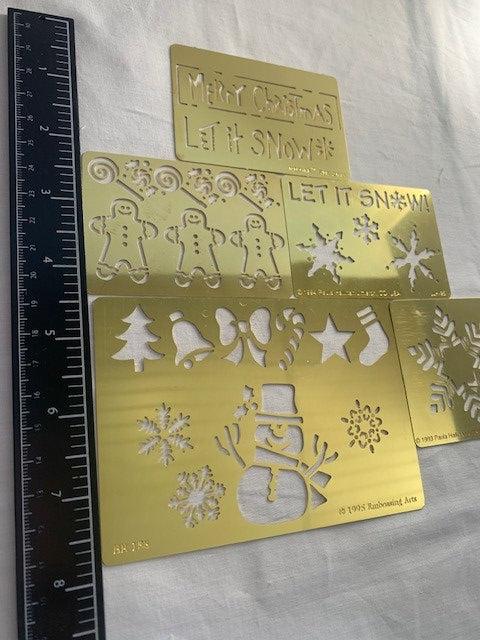 Let it Snow Christmas stencil embossing set