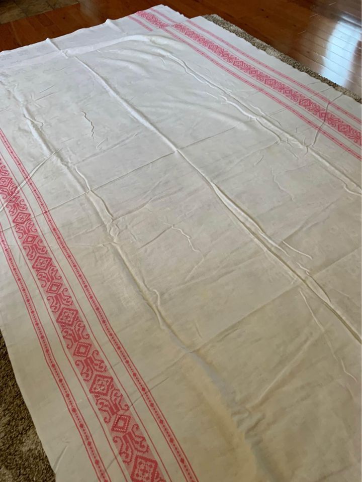 Vintage Pink Tablecloth 54” x 98”