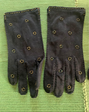 Vintage Black Gloves set of 2