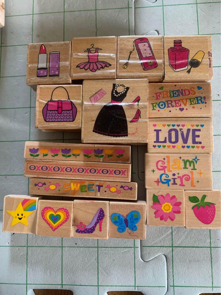 Glam rubber stamp set #38