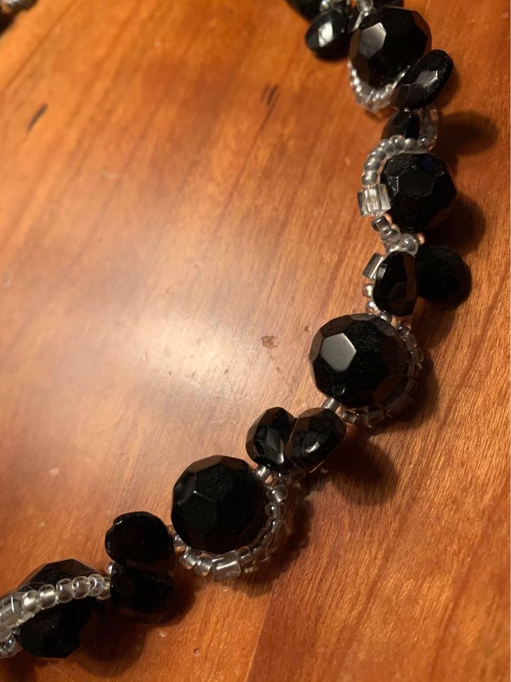 Black Glass beaded necklace