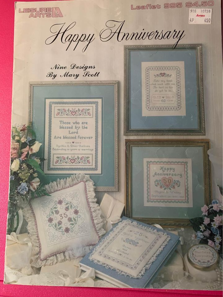 Leisure Arts Happy Anniversary Cross Stitch Design Book