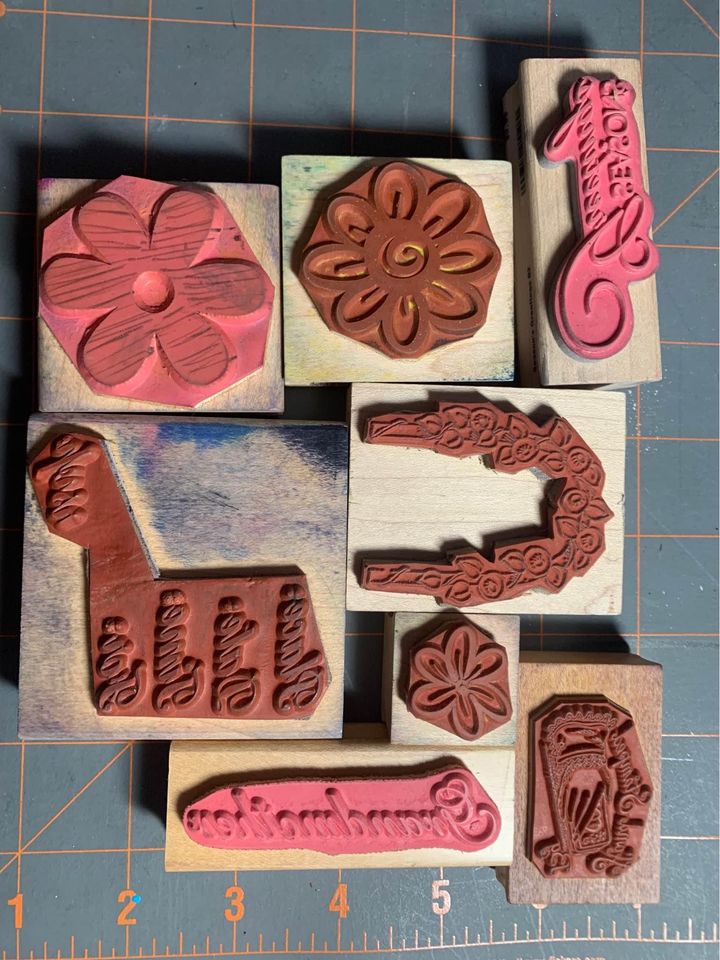 Flowers rubber stamp set #4